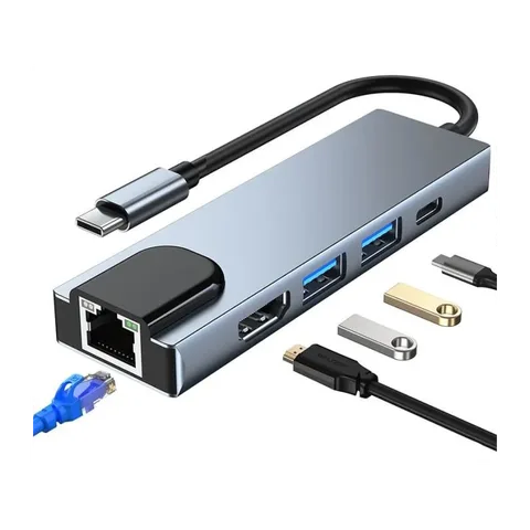 Adaptateur Airsky Type C 5EN1 PD+4 USB 3.0 HC-13E