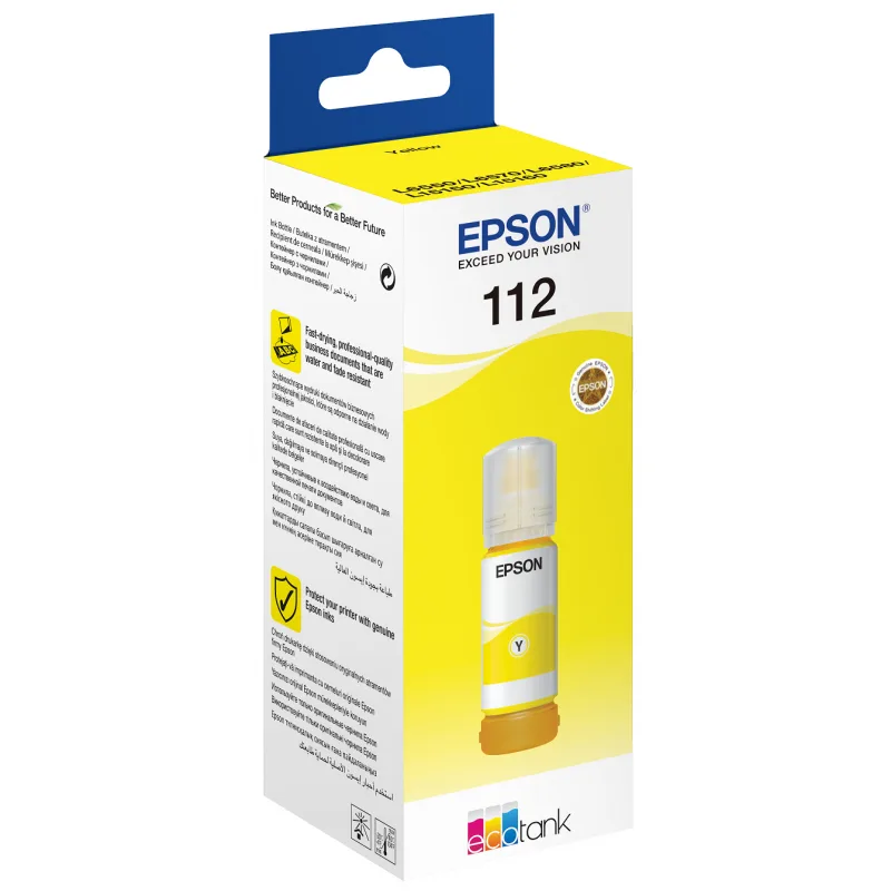 Bouteille D'encre Epson Ecotank 112 Cyan Originale