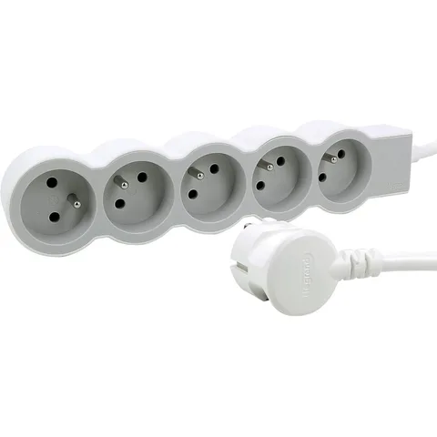 Fiche Multiprise 3X2P GRIS/BLANC