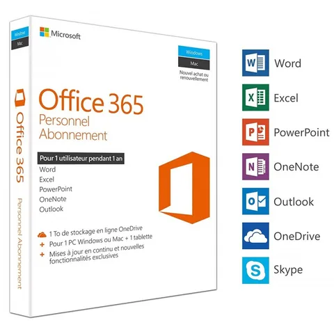 Microsoft Office 365 Personel 1UTILISATEUR/1AN