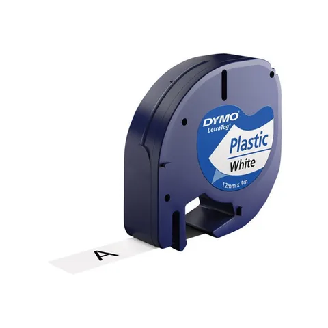 Ruban DYMO Letratag Plast Bleu 12MM*4M Noir