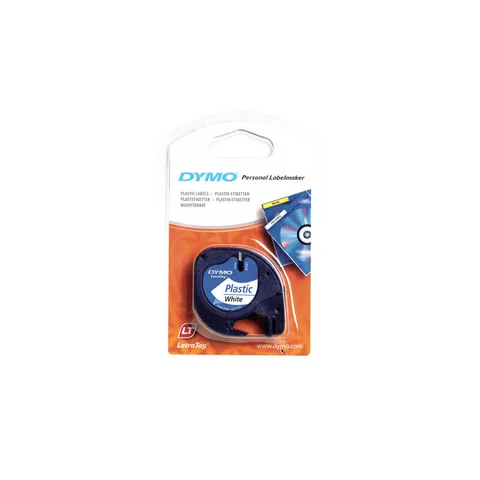 Ruban DYMO Letratag Plast Rouge 12MM*4M Noir