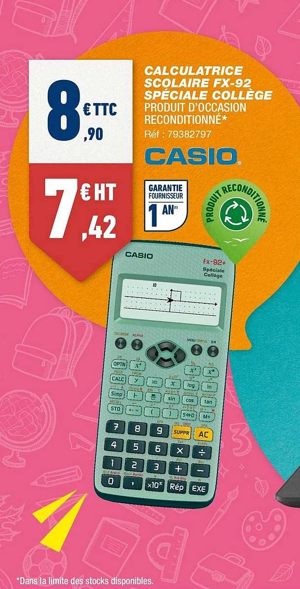 Calc Scolaire FX92 Speciale Colleg – Casio