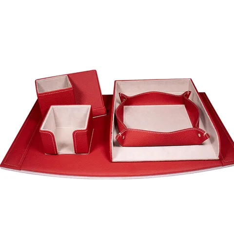 Garniture de Bureau Rouge Bordeaux Scribe Prestige