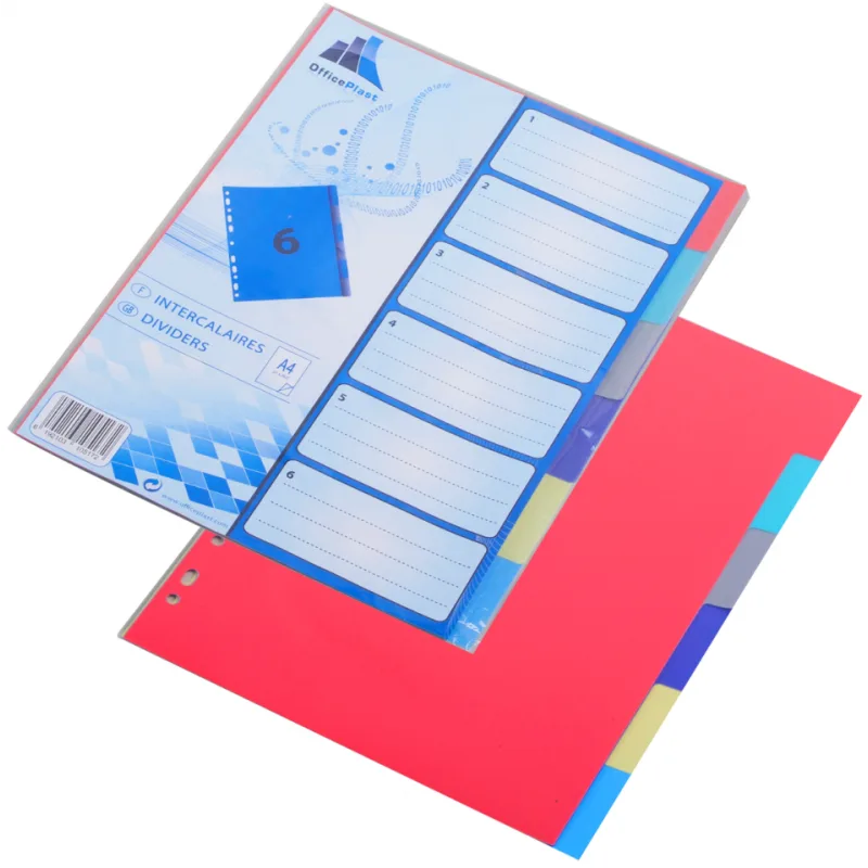 Jeu de 6 Intercalaires Carte Imprime