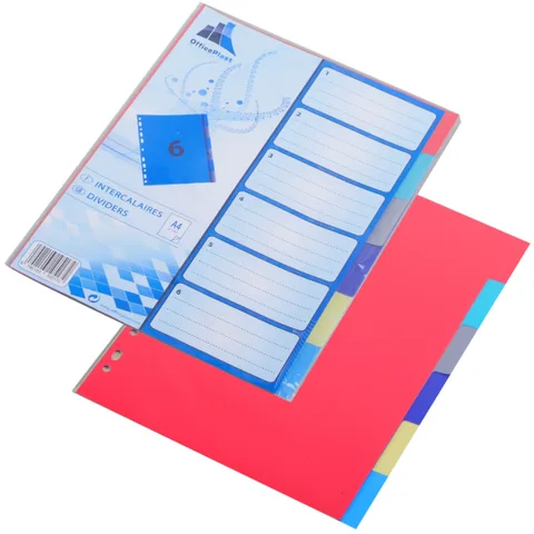 Jeu de 6 Intercalaires Carte Imprime