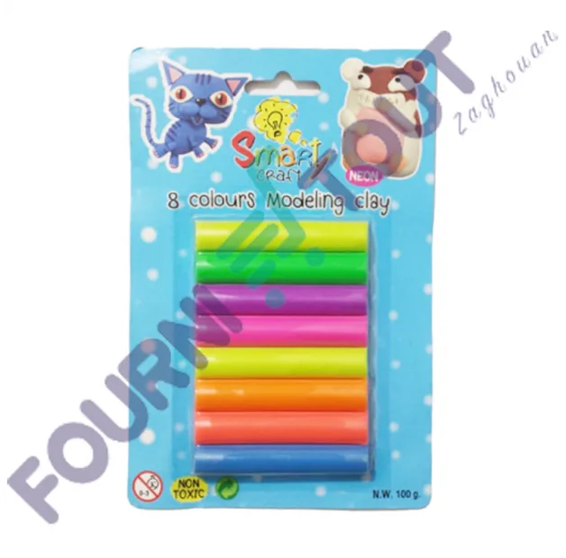 Pate à Modeler 8 Rond Coul Fluo 100G