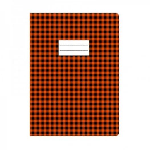 Protège-cahier imprimé Vichy grand modèle — Orange