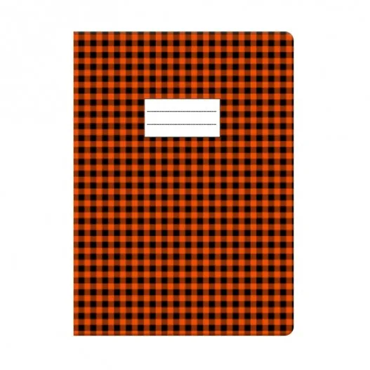 Protège-cahier imprimé Vichy petit modèle — Orange