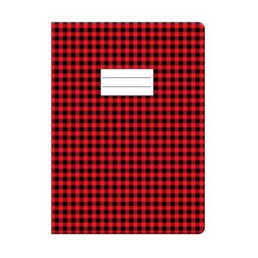Protège-cahier imprimé Vichy petit modèle — Rouge