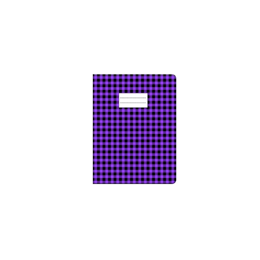 Protège-cahier imprimé Vichy petit modèle — Violet
