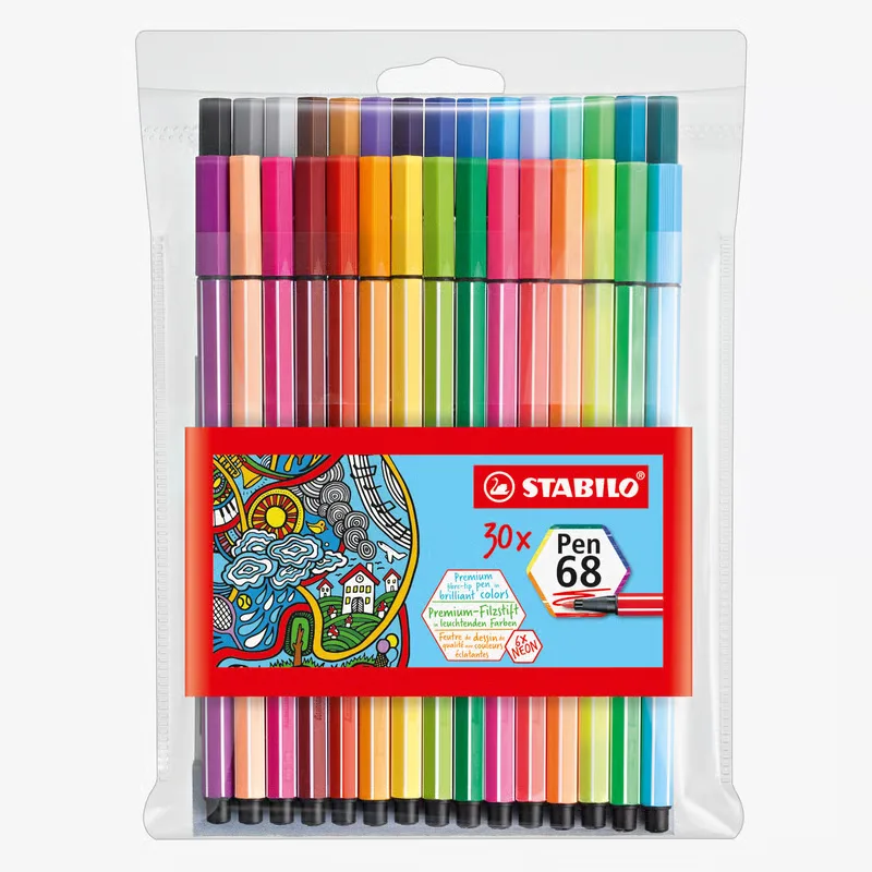 Feutres Pen 68 Wallet 15 Couleurs – Stabilo