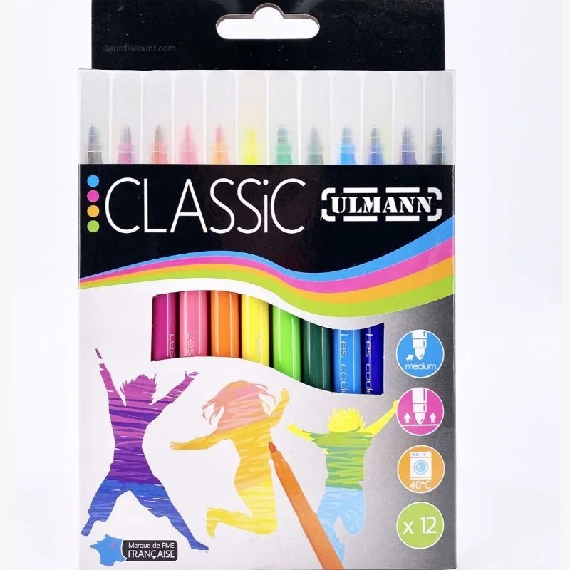 Trousse de 12 Feutre Lavable Parrot Ref FP170610/Y-PLUS+