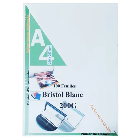 Paq Bristol 200G Blanc A4 100F