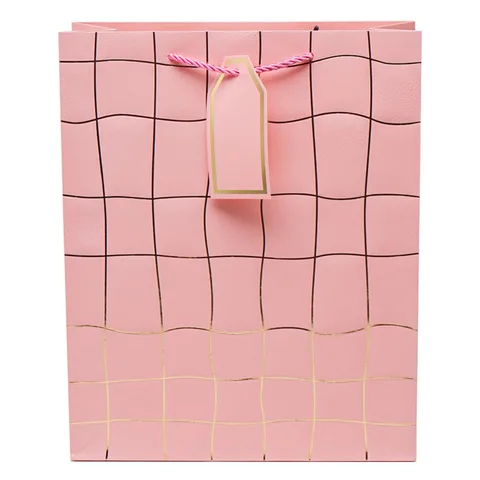 Sac Cadeau Kraft Ecru Rose métallique 285*135*300