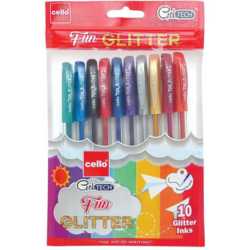 Stylo à Bille Glitter Pochette de 10