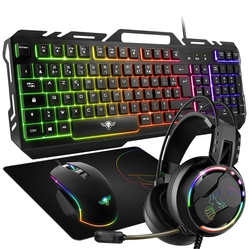 Pack Combo 4EN1 CLAVIER/SOURIS/TAPIS Casque