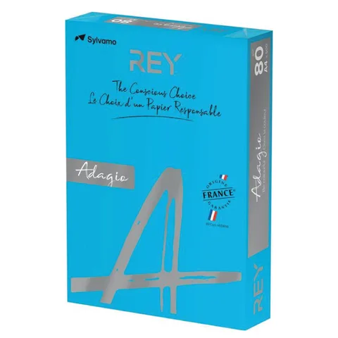 Papier Couleur A4 80g 500 Feuilles Bleu Intense – Rey Adagio