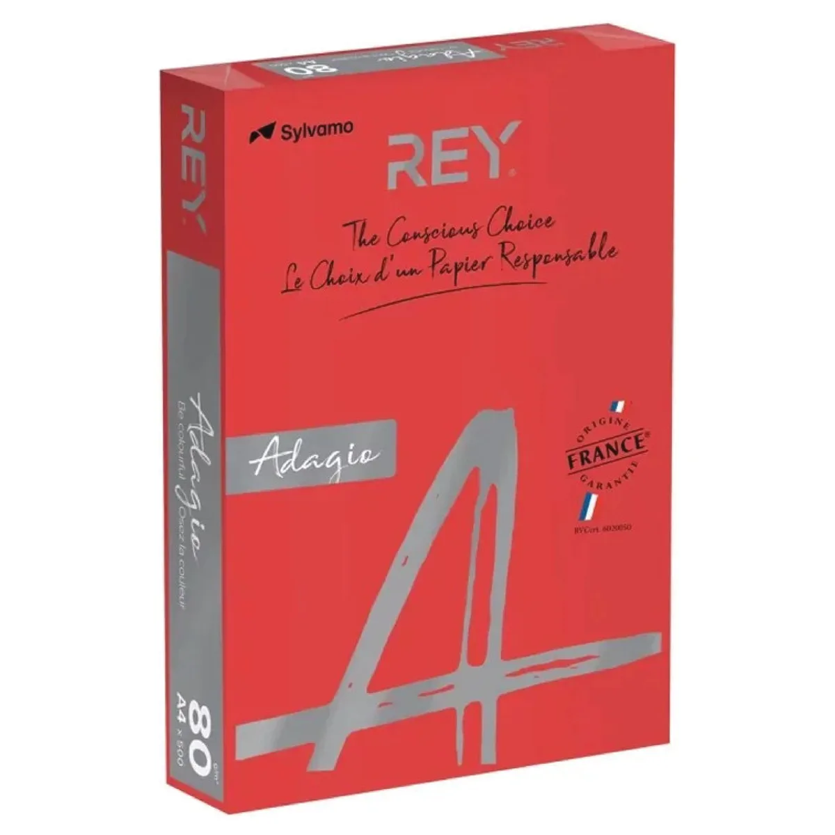 Papier Couleur A4 80g 500 Feuilles Rouge Intense – Rey Adagio