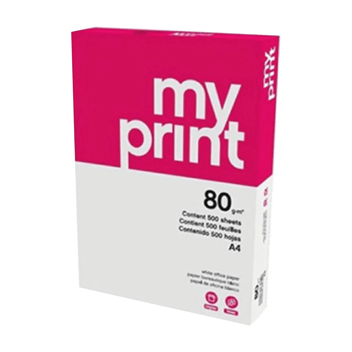 Rame de Papier A4 Blanc – 80 g/m² – 500 Feuilles – My Print