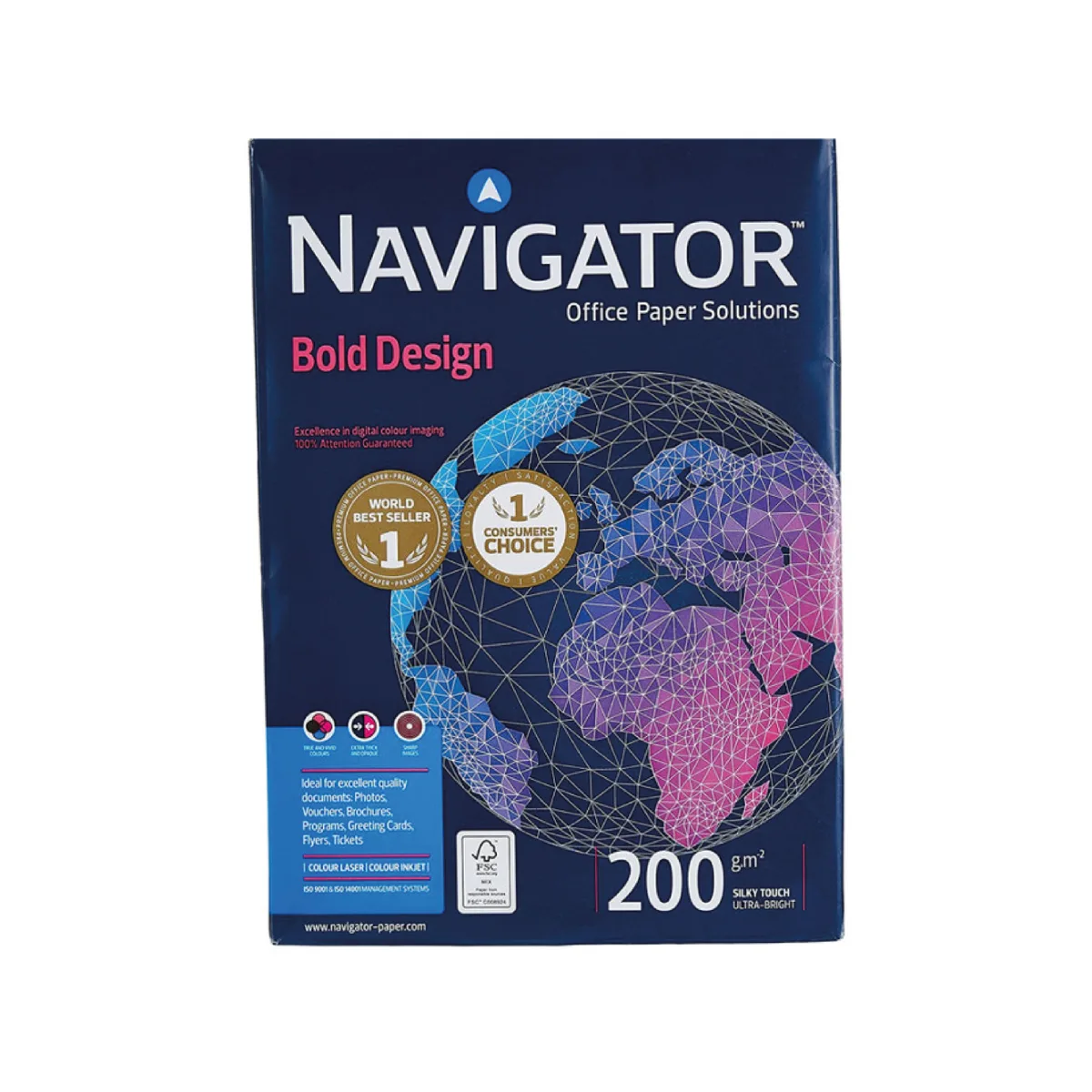 Rame Papier Extra Blanc – 200 g/m² – Navigator