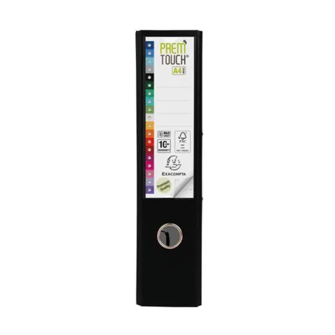 Classeur à Levier A4 D80 Noir 2 Anneaux Carton + Polypropylène – Exacompta