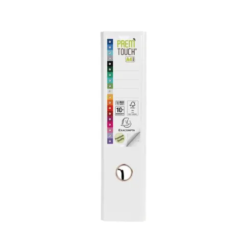 Classeur à Levier A4 D80 Blanc 2 Anneaux Carton + Polypropylène – Exacompta