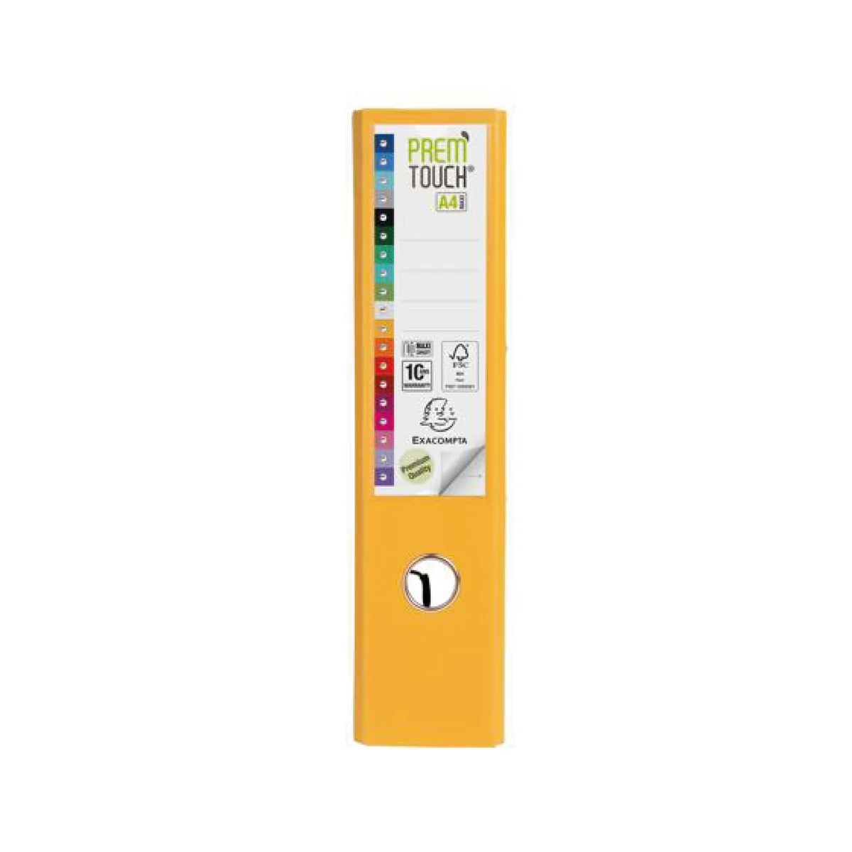 Classeur à Levier A4 D80 Jaune 2 Anneaux Carton + Polypropylène – Exacompta