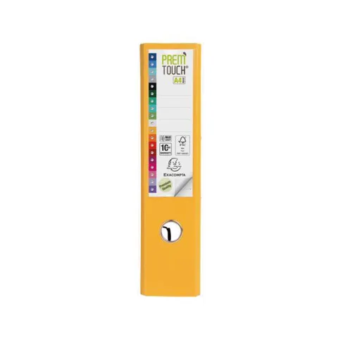Classeur à Levier A4 D80 Jaune 2 Anneaux Carton + Polypropylène – Exacompta