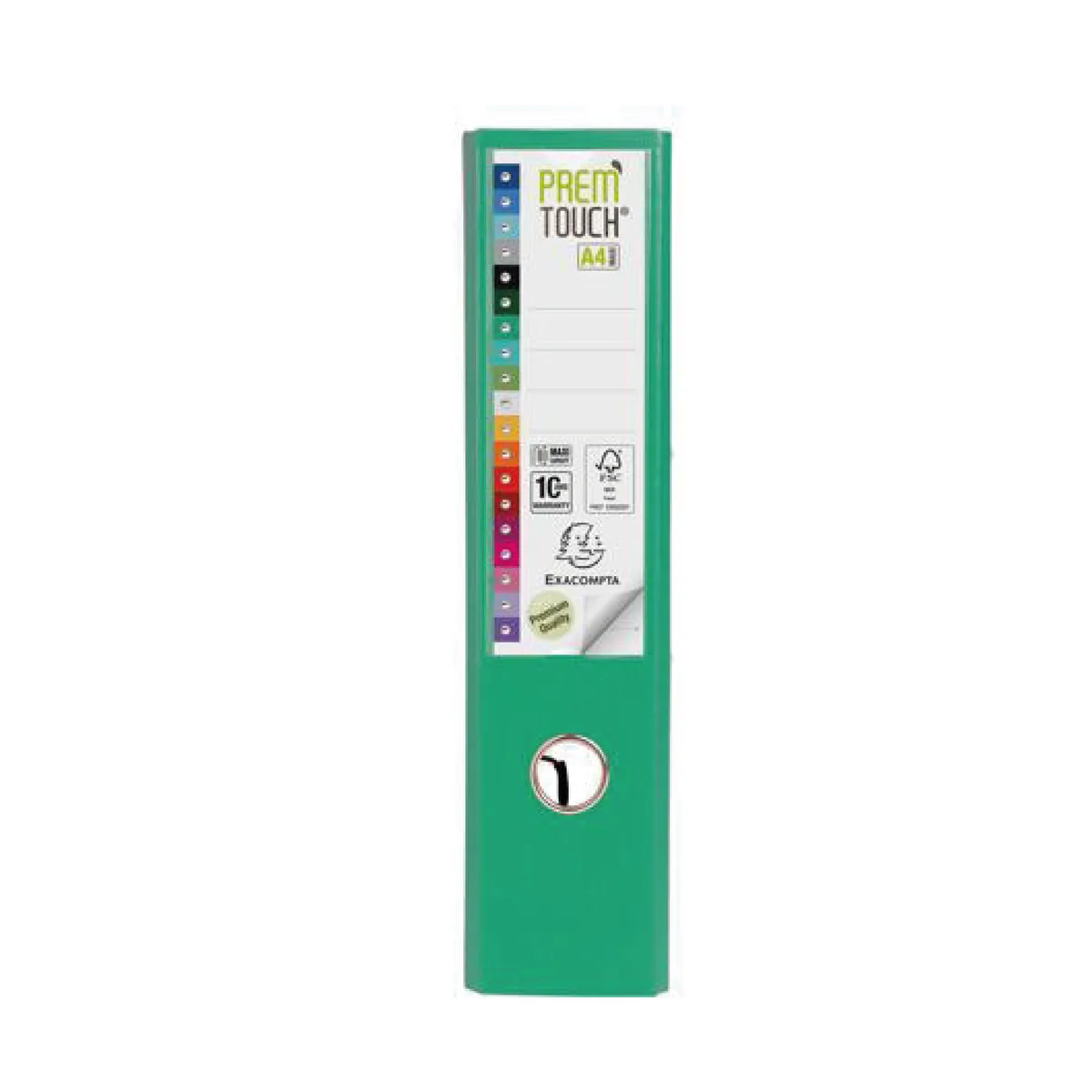 Classeur à Levier Prem'touch Intérieur et Extérieur en Polypropylène – Dos 80 MM – Vert – Exacompta