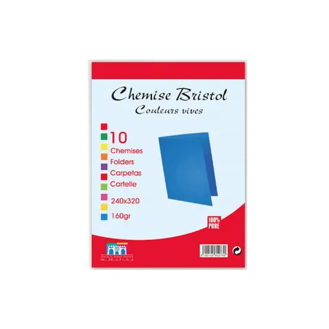 Chemise Bristol Couleurs Vives Paquet 10
