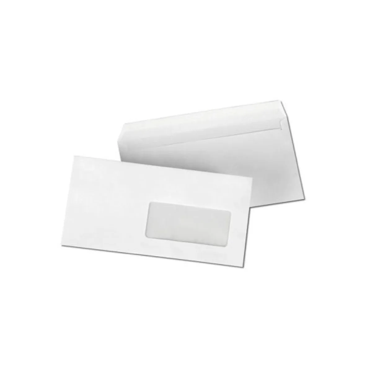 Enveloppe Blanc avec Fenêtre et Bande Adhésive 11 X 22 CM – Paquet de 500