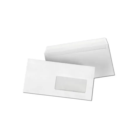 Enveloppe Blanc avec Fenêtre et Bande Adhésive 11 X 22 CM – Paquet de 500