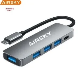 Adaptateur Airsky Type-c 5en1 Pd +4 USB 3,0 HC-13E