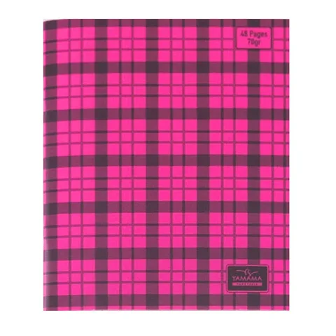 Cahier Piqué 48 Pages Couverture Plastique à Carreaux Seyès 17x22cm 70 g/m² - Rose – YAMAMA