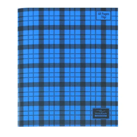 Cahier Piqué 48 Pages Couverture Plastique à Carreaux Seyès 17x22cm 70 g/m² - Bleu – YAMAMA