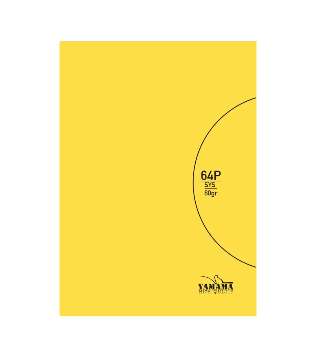 Cahier Piqué 64 Pages Couverture Plastique Uni Seyès Bmv 17x22cm 80 g/m² - Jaune – YAMAMA