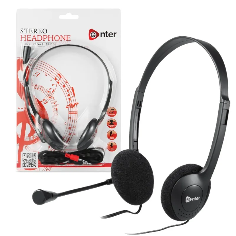 Micro Casque Filaire Enter EH-02A - Noir