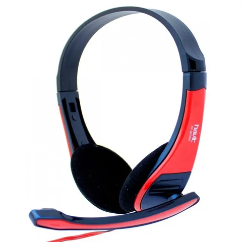 Micro Casque Filaire Havit HV-H2105D - Noir&rouge