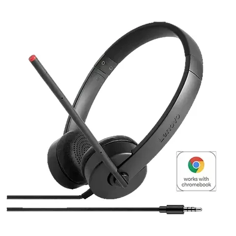 Micro Casque Filaire Lenovo Analogique Stéréo Essential - Noir