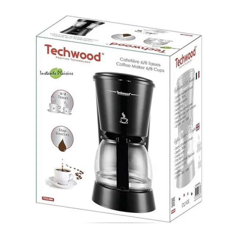 Techwood TCA-696 Cafetière Électrique Noir 750ml 650W