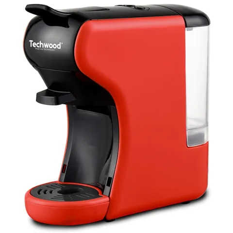Techwood TCA-195N Machine à Café Espresso Rouge 600ml 1450W 19 Bar