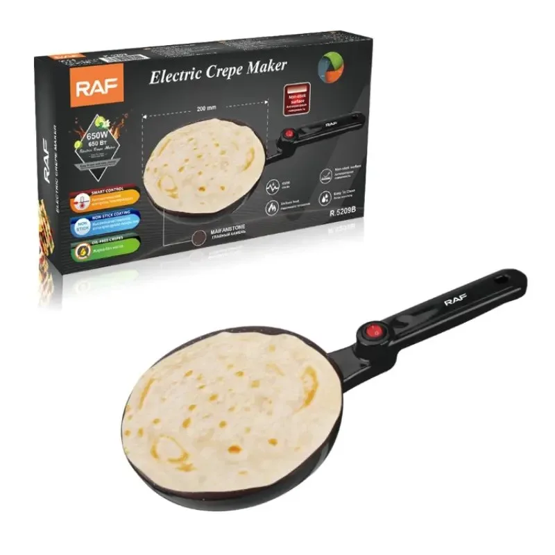Raf R.5209B Crêpière Électrique Noir 650W