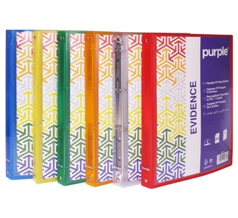 Classeur en PP Souple à 4 Anneaux Personnalisable Evidence Dos 20 Assortis – Purple