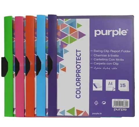 Chemise de Présentation à Tirette PP Colorprotect Assortis – Purple