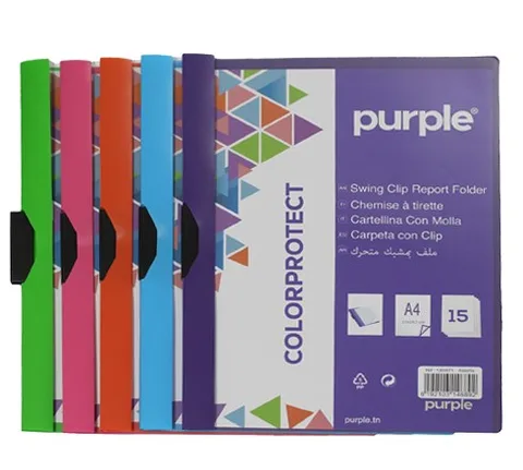 Chemise de Présentation à Tirette PP Colorprotect Assortis – Purple