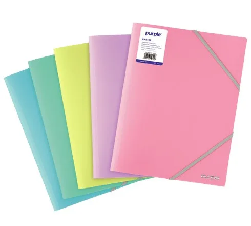 Chemise à Élastiques 3 Rabats PP A4 Pastel Assortis – Purple
