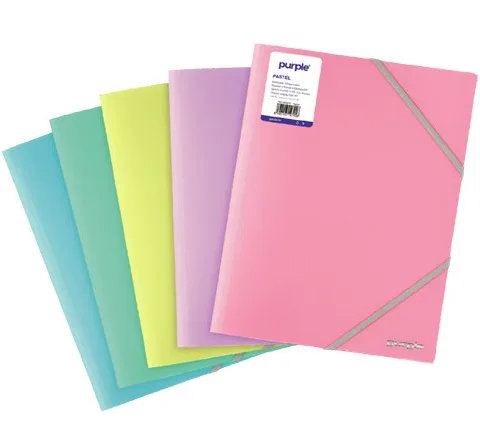Chemise à Élastiques 3 Rabats PP A4 Pastel Assortis – Purple