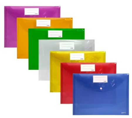 Pochette à Bouton PP Colorprotect A3 Assortis – Purple