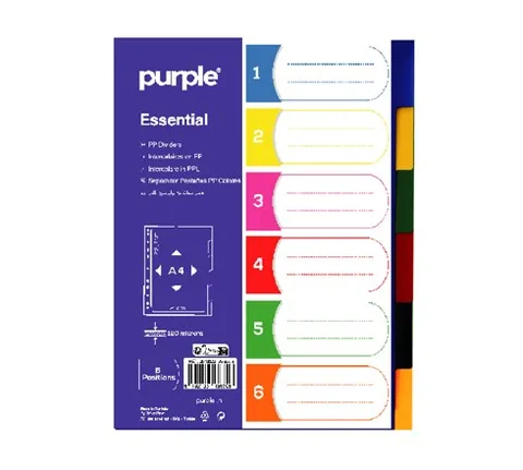 Jeu D'intercalaire en PP Mensuel Essential A4 12 Positions – Purple